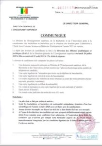 Admission à l’EISMV 2025 : dépôt des dossiers du 28 juillet au 22 août pour les bacheliers scientifiques sénégalais