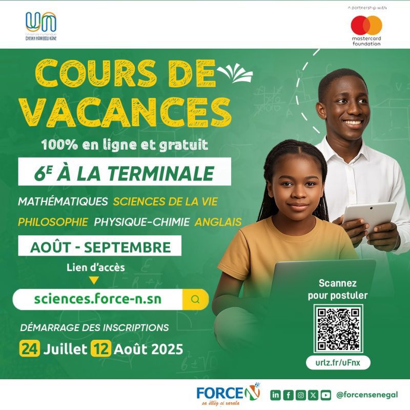 Cours de vacances en ligne gratuits